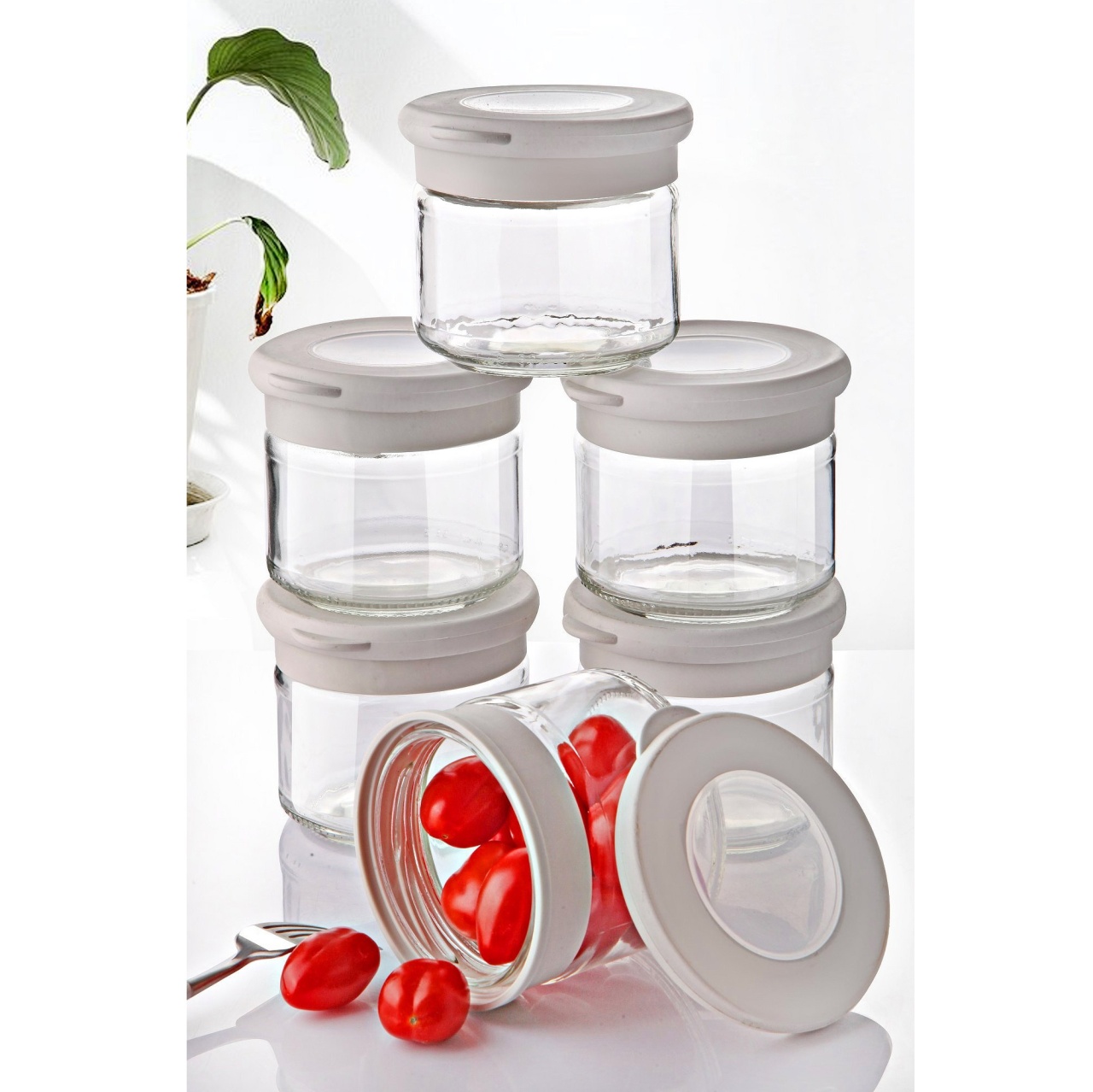 Set 6 recipiente condimente, UnicUtil, Spacious Stylish, Gri
