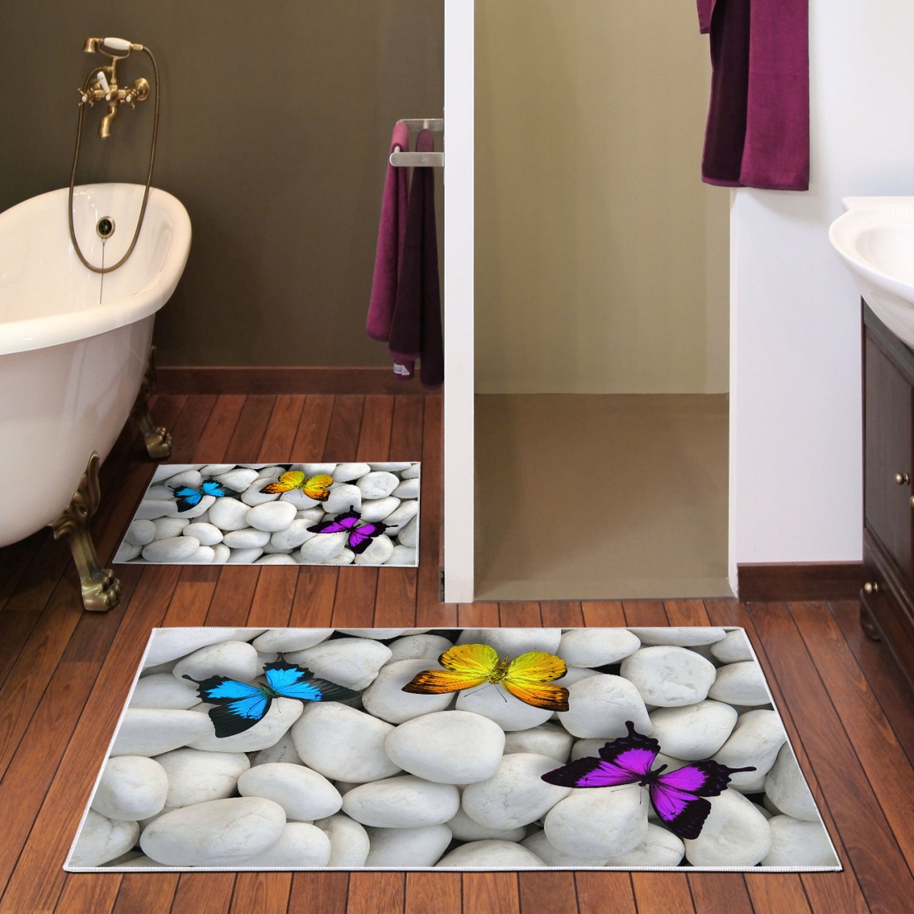 Set covorase baie 2 piese, Ultra Cozy, UnicUtil, Multicolor