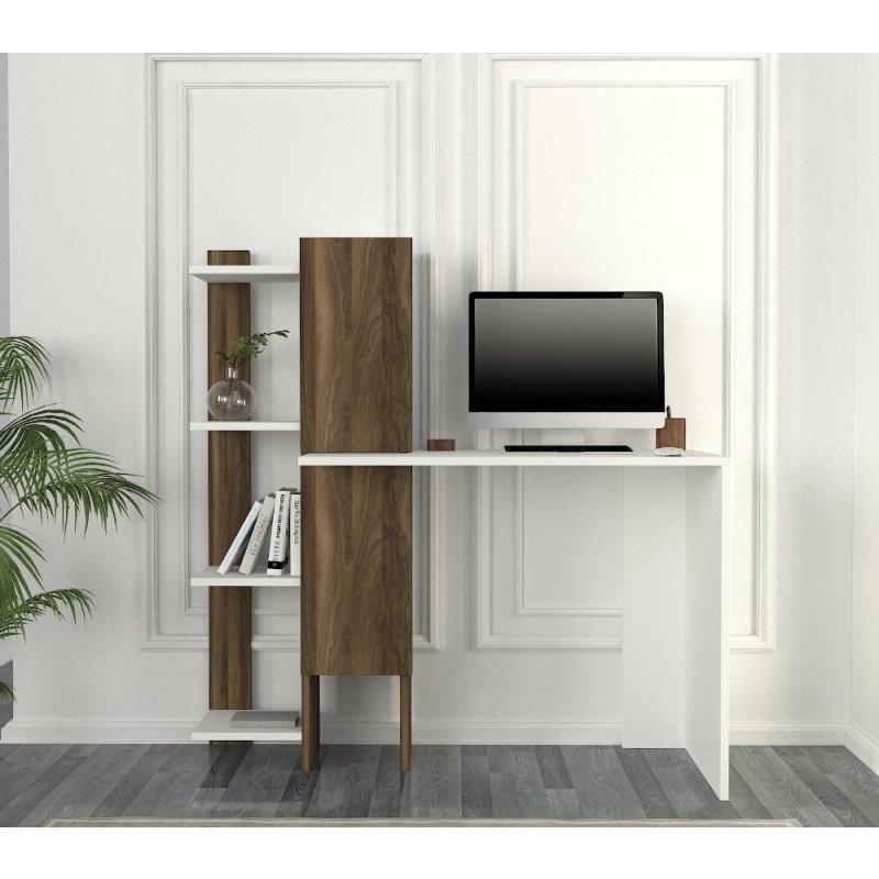 Birou, Elegant Space, UnicUtil, 116.7 x 45 x 120 cm, Alb si Maro
