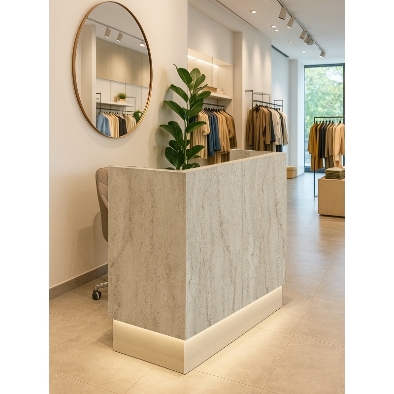 Birou recepție, Rissa Front Desk, UnicUtil, Travertin-Crem
