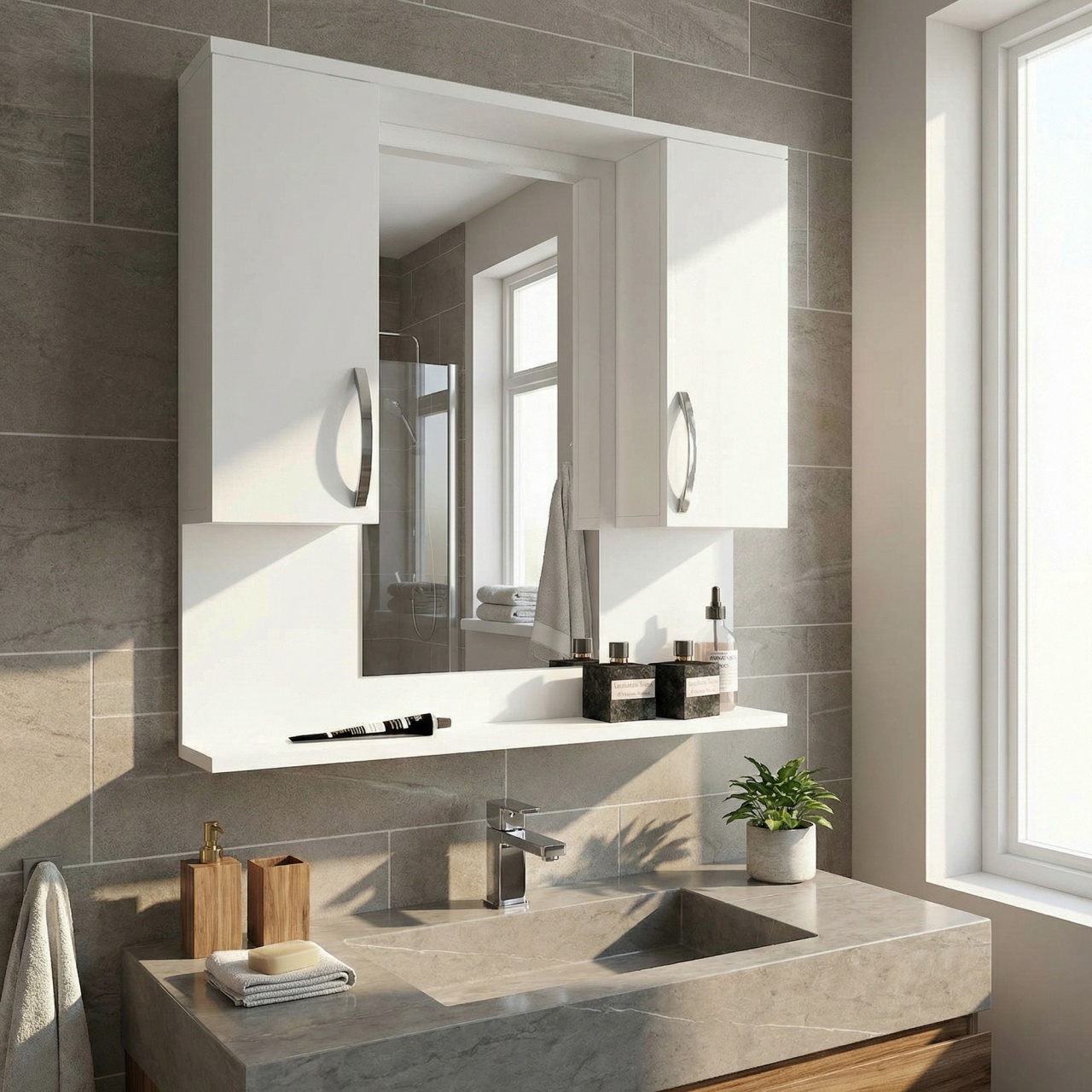 Organizator Baie, Modern Utility, UnicUtil, 80 x 14.5 x 83 cm, Alb