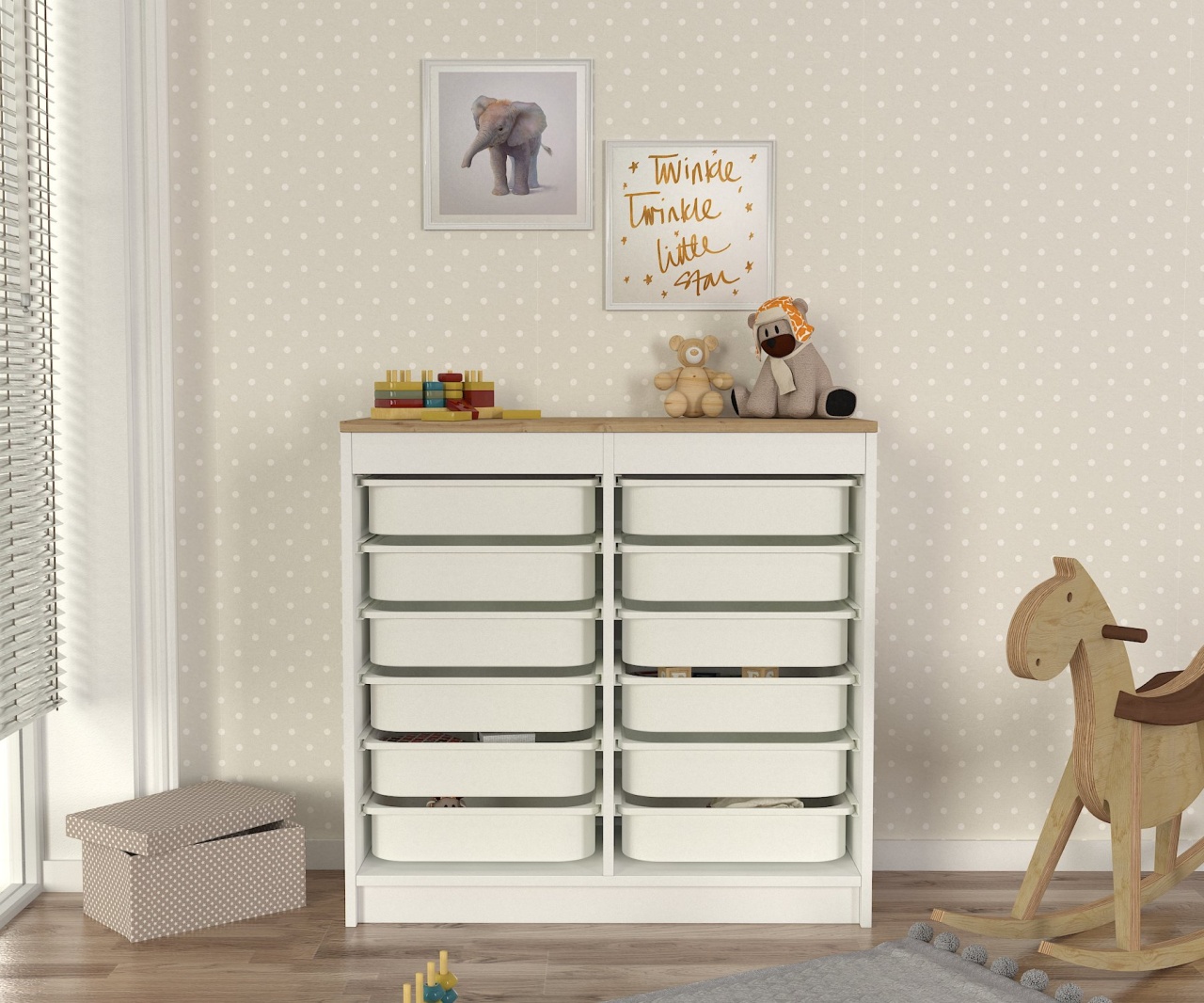 Organizator, Compact Storage, UnicUtil, 89 x 34 x 85 cm, Alb-Maro