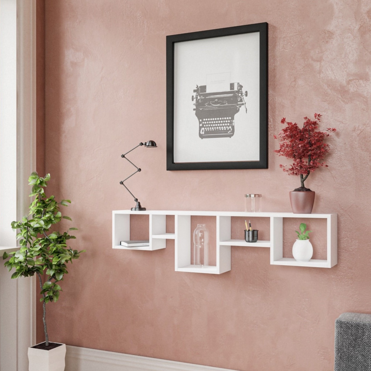 Rafturi perete, Classic Shelf, UnicUtil, 120 x 32 x 17 cm, Alb