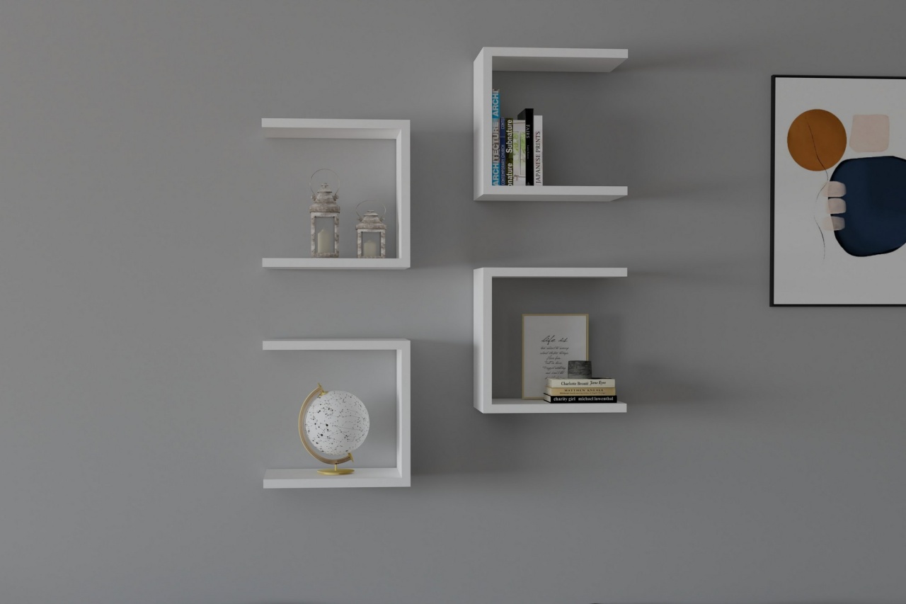 Rafturi perete, Noble Line, UnicUtil, 30 x 30 x 19 cm, Alb