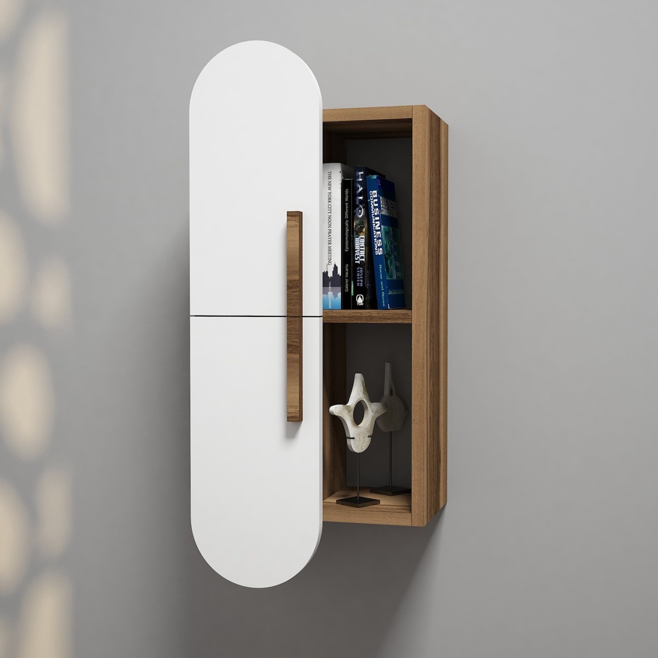 Rafturi perete, Timber Base, UnicUtil, 35 x 60 x 22 cm, Nuc Alb