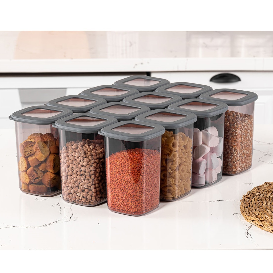 Set 12 recipiente alimentare , UnicUtil, Durable Elegant, Antracit