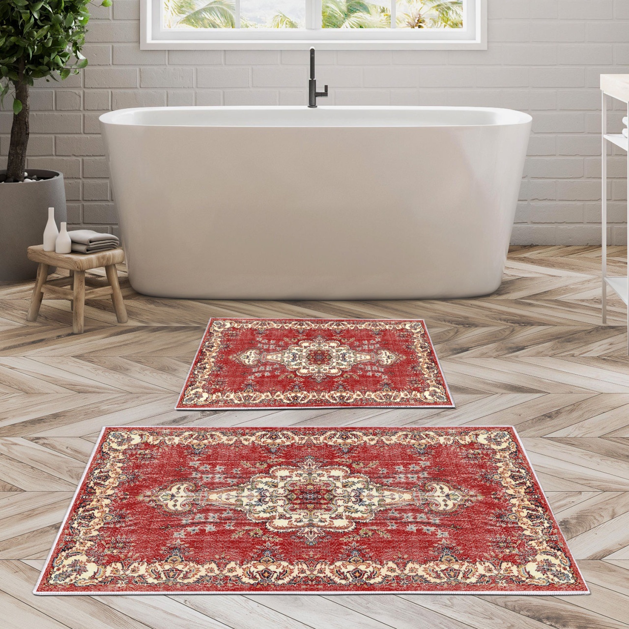 Set covorase baie 2 piese, Sophisticated Texture, UnicUtil, Multicolor