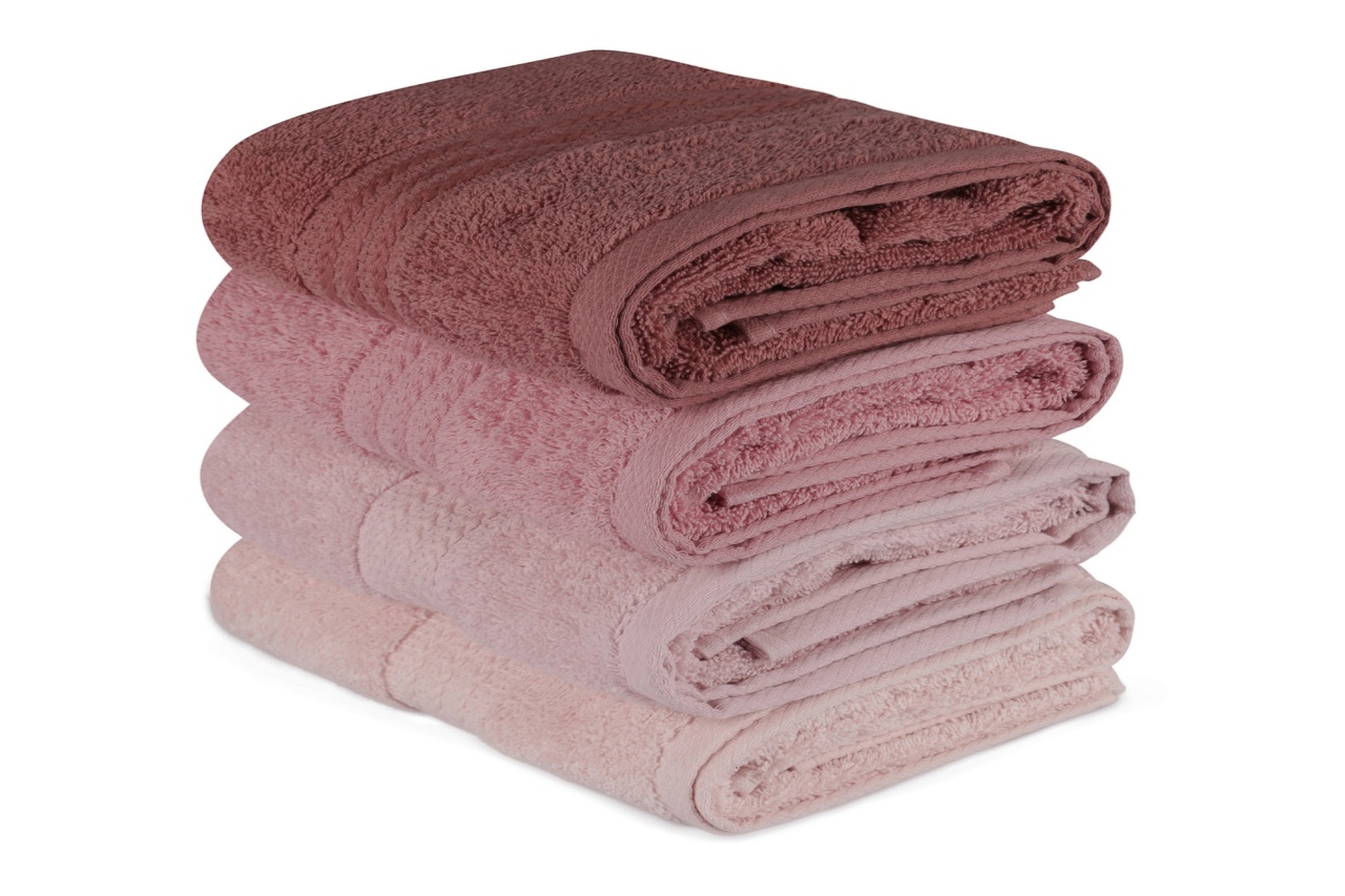 Set prosoape de mana 4 bucati, Premium Feel, UnicUtil, Powder, Deschis Roz
