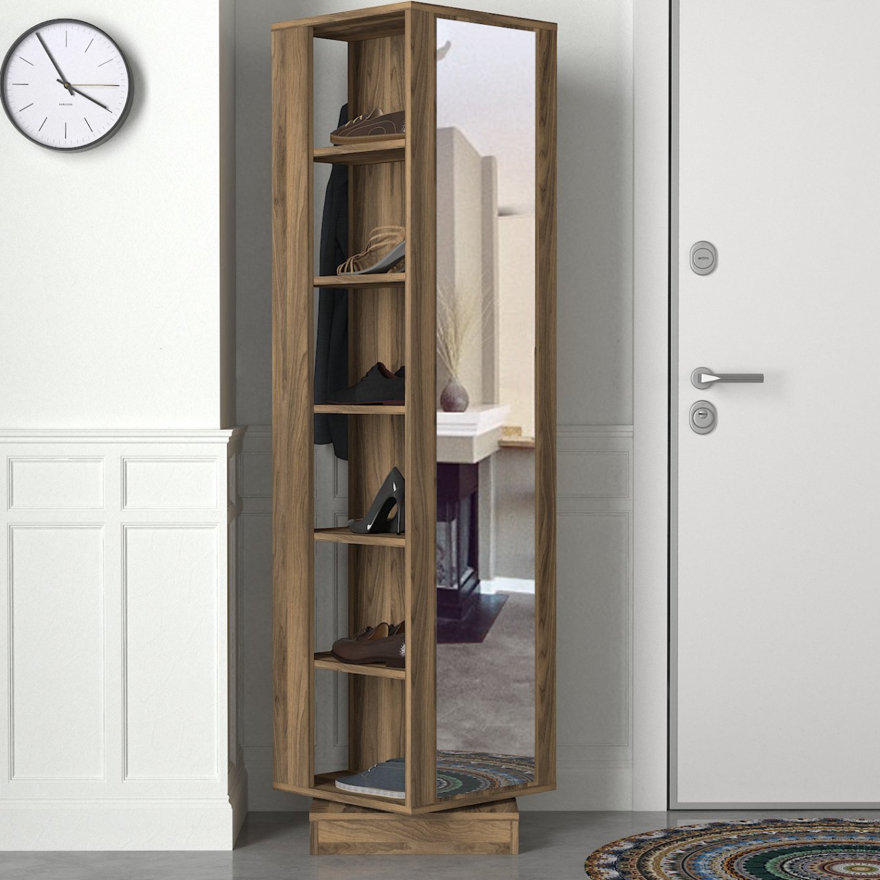 Dulap Hol Rotativ, Bold Turn, UnicUtil, 44.8 x 44.8 x 180 cm, Maro