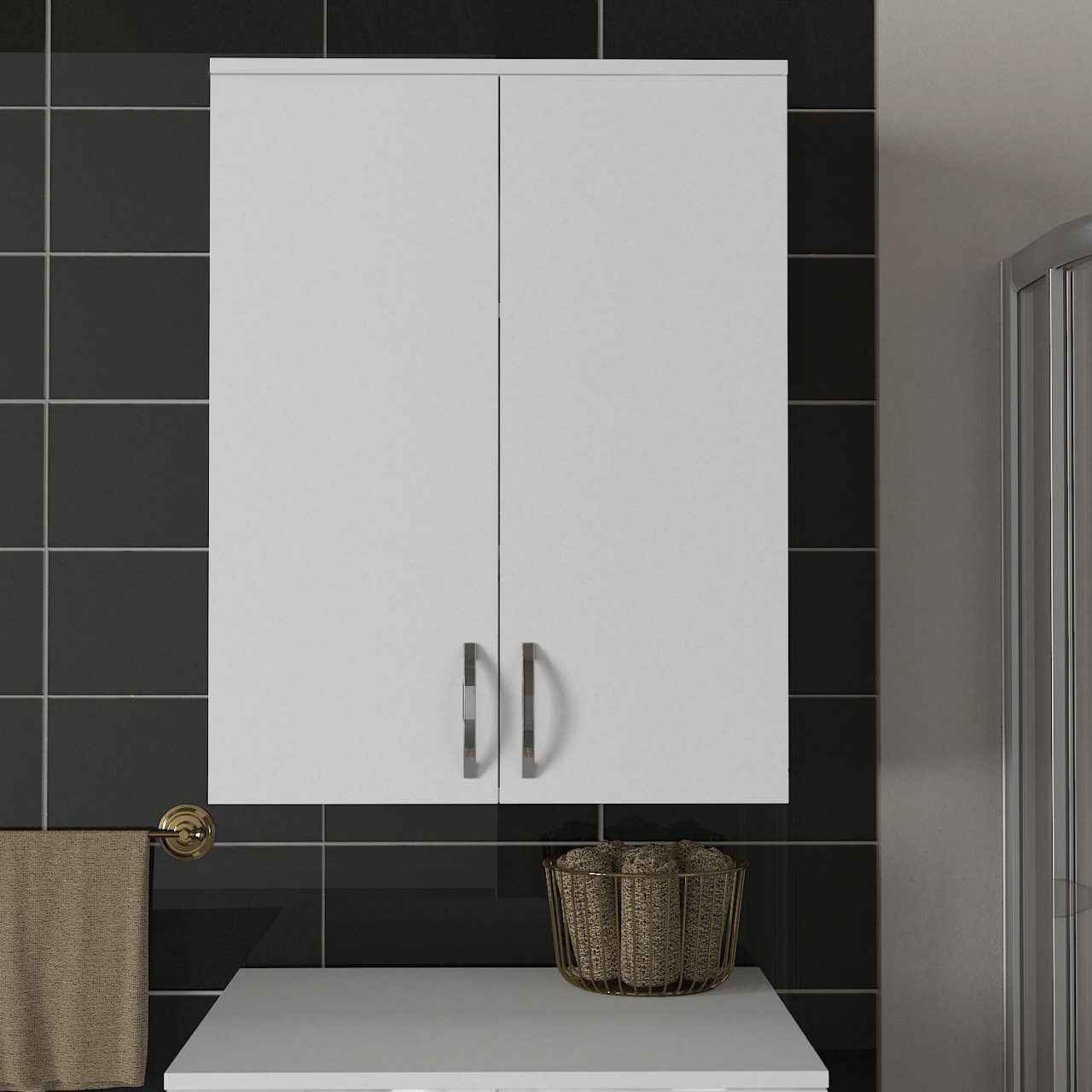 Dulap Organizator Baie/Bucatarie, Pure Utility, UnicUtil, 70 x 34.5 x 90 cm, Alb