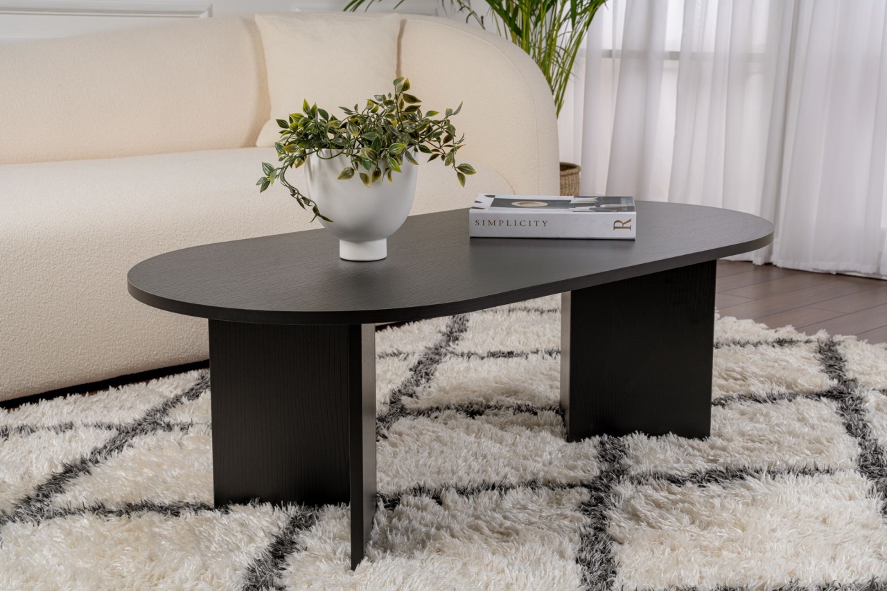 Masa de cafea, Modern Touch, UnicUtil, 119 x 60 x 40 cm, Negru