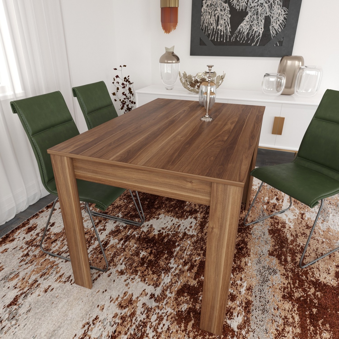 Masă de sufragerie, Single 120, UnicUtil, Nuc, Lățime: 120 cm, Înălțime: 78 cm, Adâncime: 80 cm