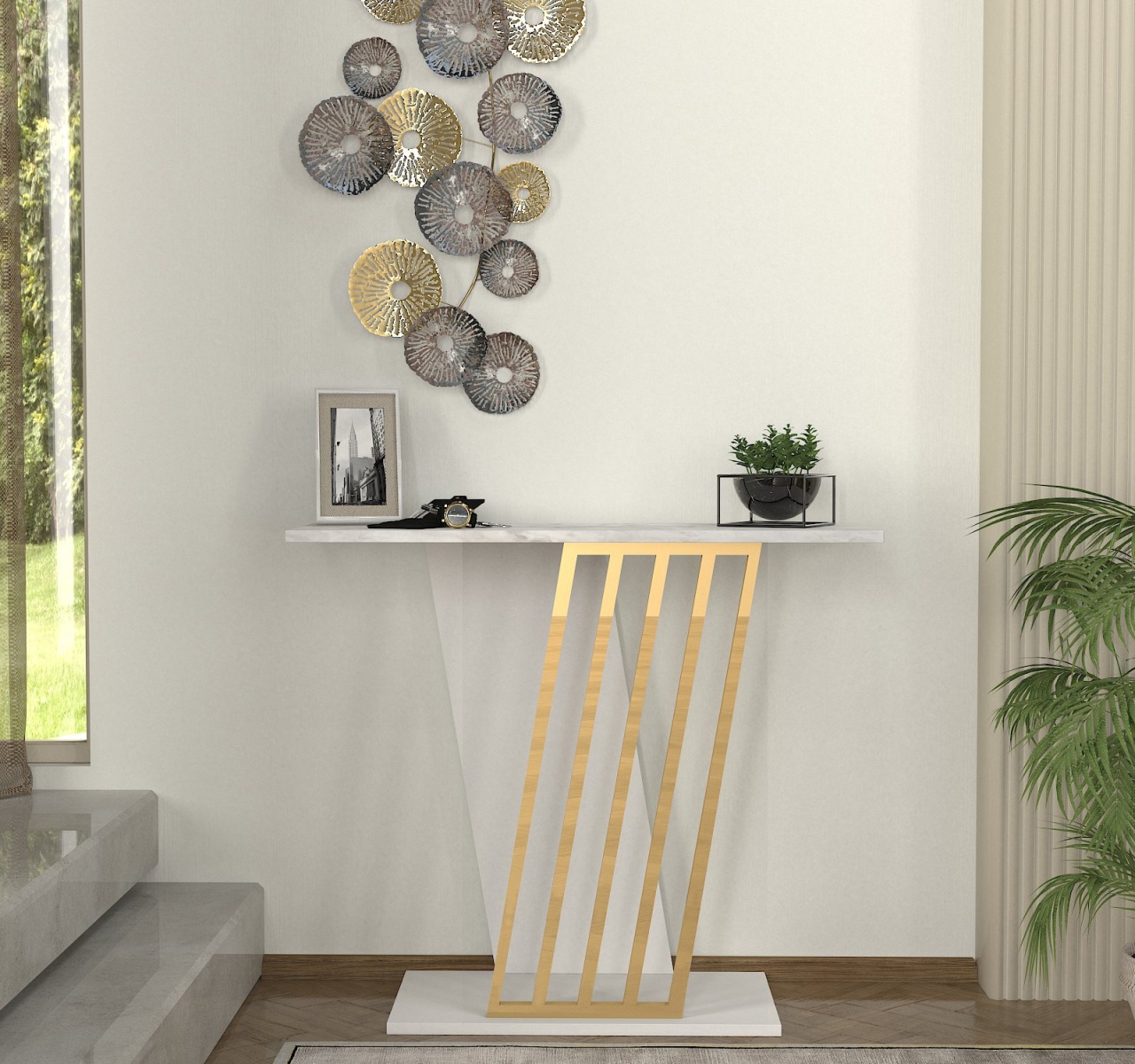 Masa Decor Living/Hol, UnicUtil, 90x76,8x29,6 cm, Alb