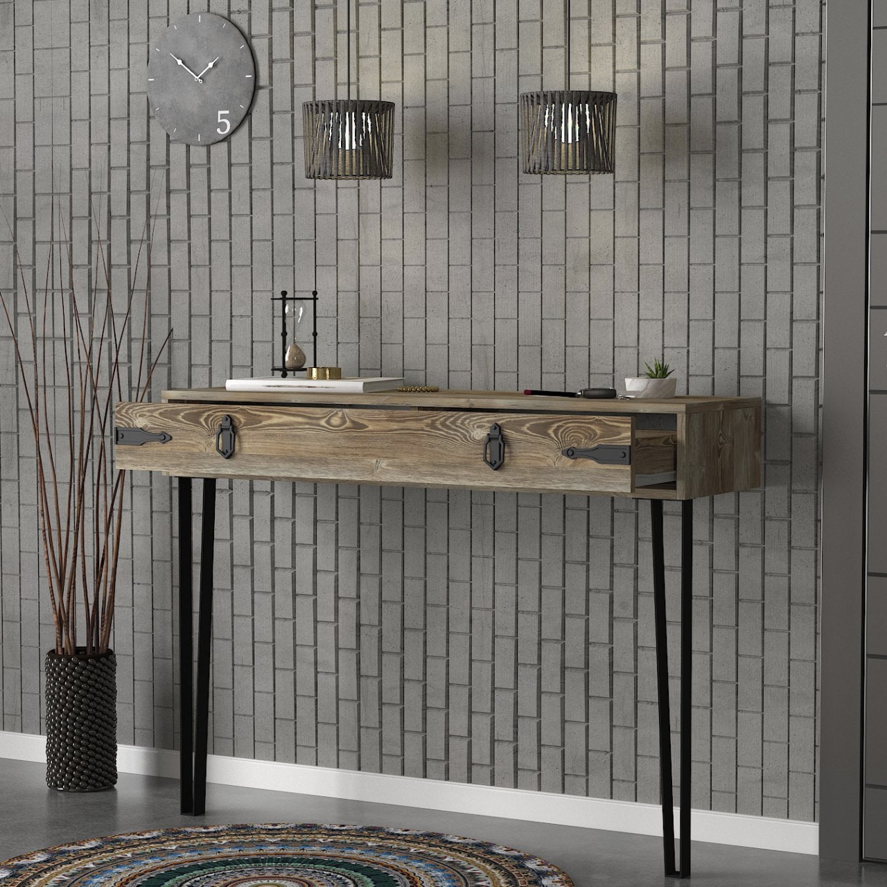 Masa Decor Living/Hol, UnicUtil Exlusiv, 120x35x90 cm, Maro