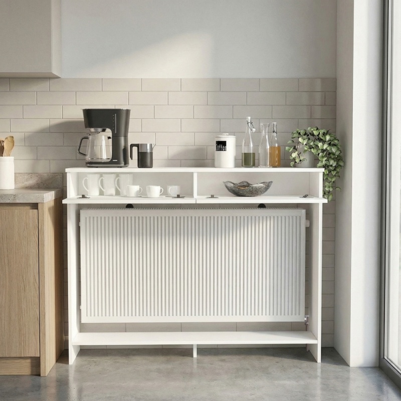 Mască radiator, Opelya Coffee Corner, UnicUtil, Alb, 130 cm