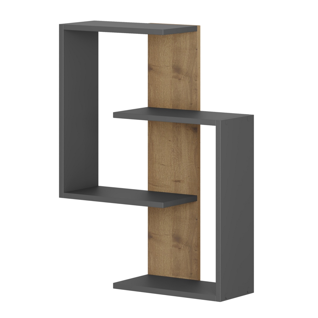 Rafturi perete, Grand Design, UnicUtil, 64 x 85 x 22 cm, Gri Stejar