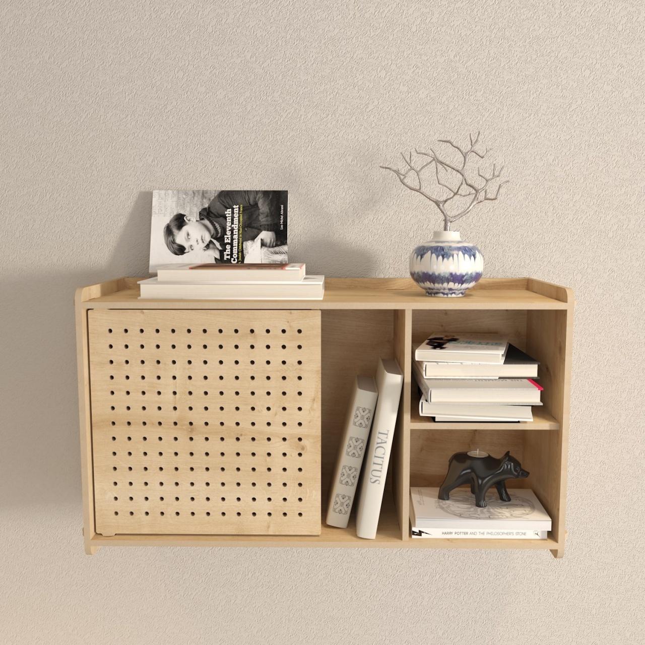 Rafturi perete, Vintage Line, UnicUtil, 65 x 30 x 22 cm, Stejar