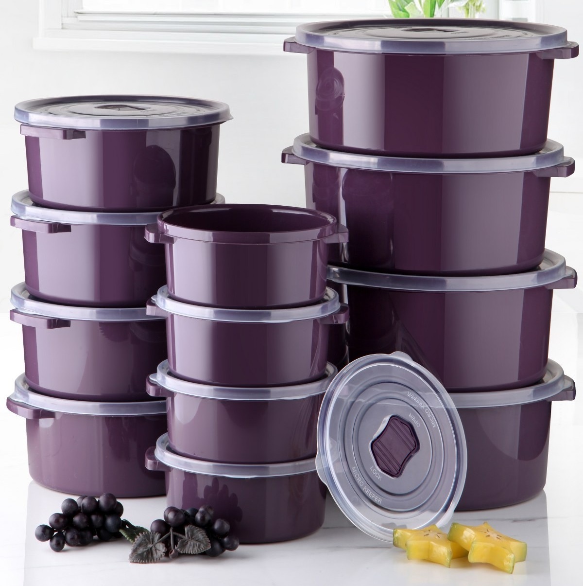 Set 12 caserole plastic , UnicUtil, Modern Spacious, Mov