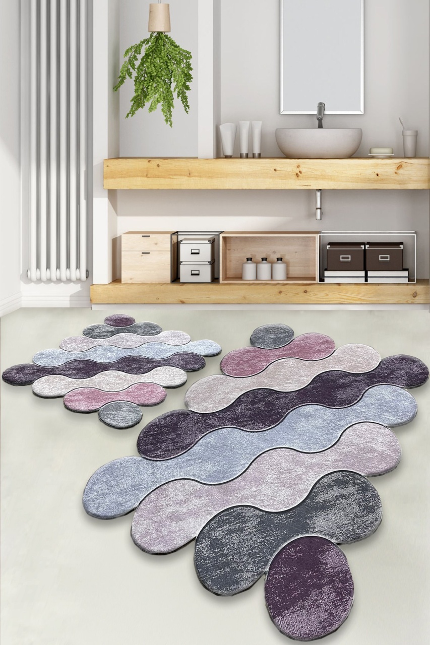 Set covorase baie 2 piese, Chic Finish, UnicUtil, Violet