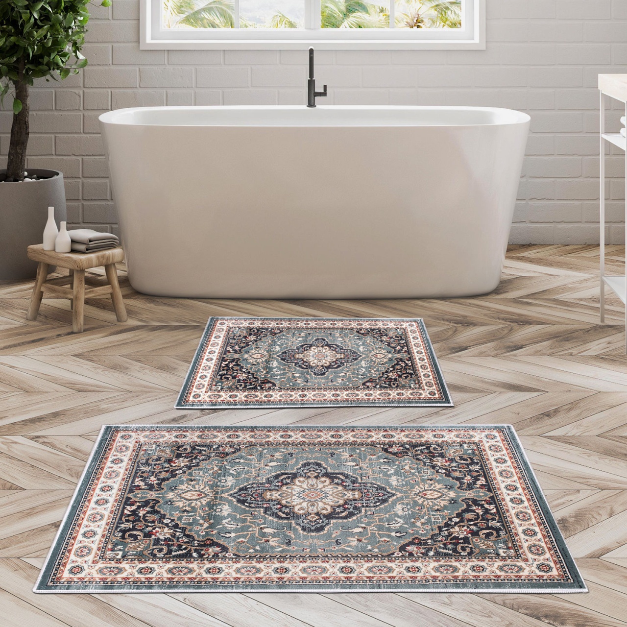 Set covorase baie 2 piese, Deluxe Soft, UnicUtil, Multicolor