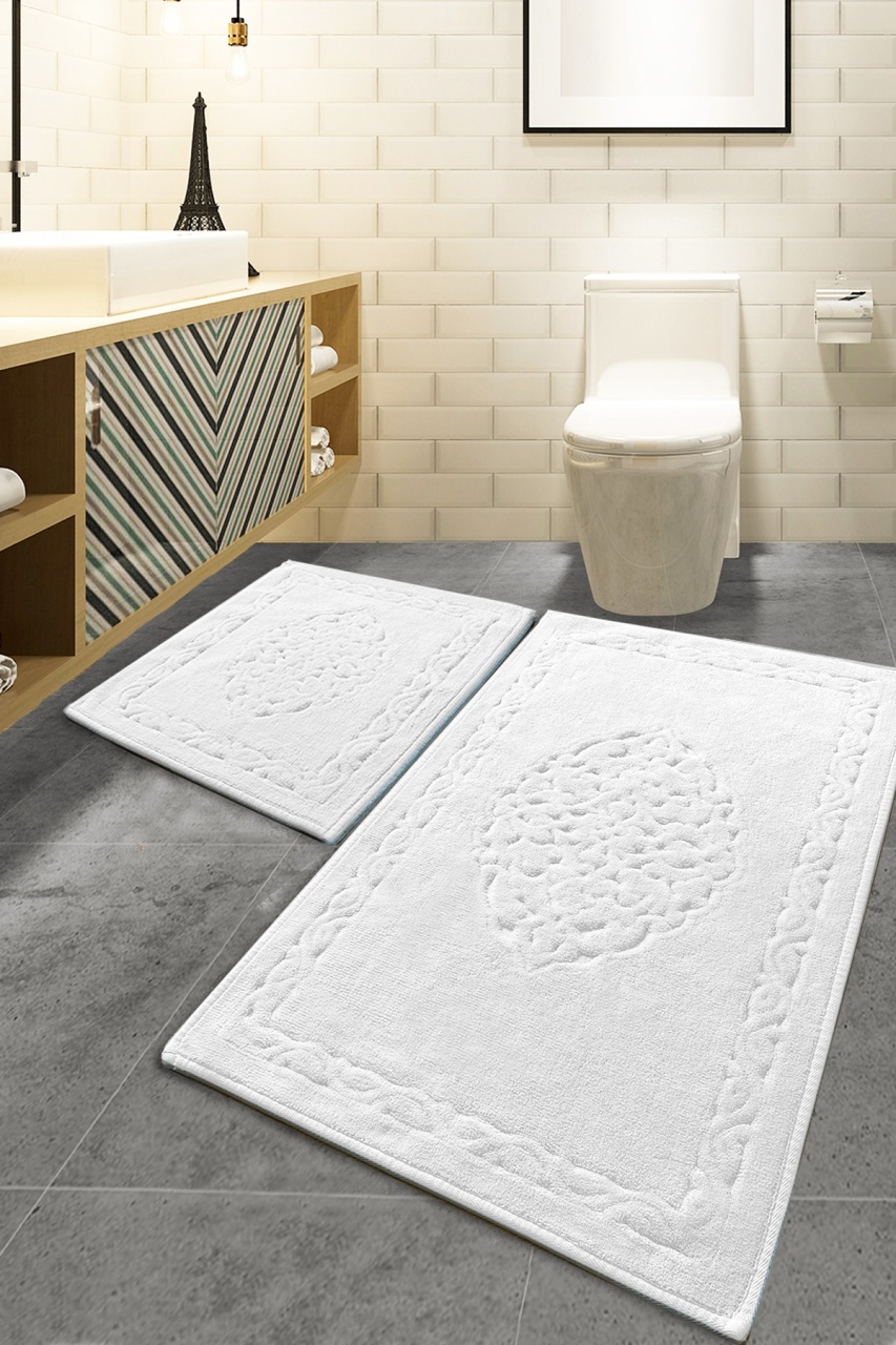 Set covorase baie 2 piese, Elegant Design, UnicUtil, Ecru, Multicolor