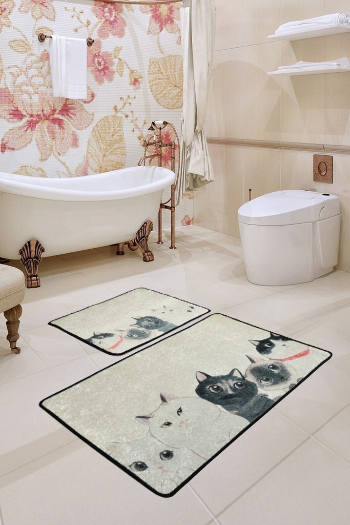 Set covorase baie 2 piese, Modern Look, UnicUtil, Multicolor