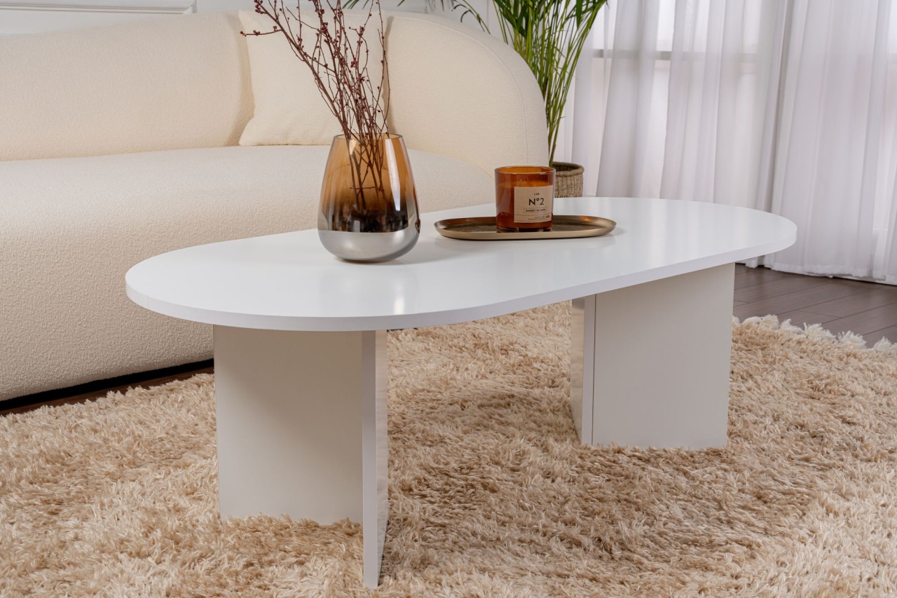 Masa de cafea, Modern Touch, UnicUtil, 119 x 60 x 40 cm, Alb