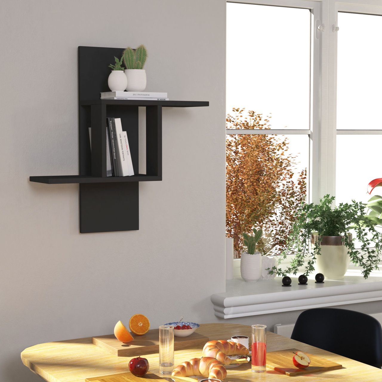 Rafturi perete, Elegant Build, UnicUtil, 64 x 70 x 20 cm, Gri