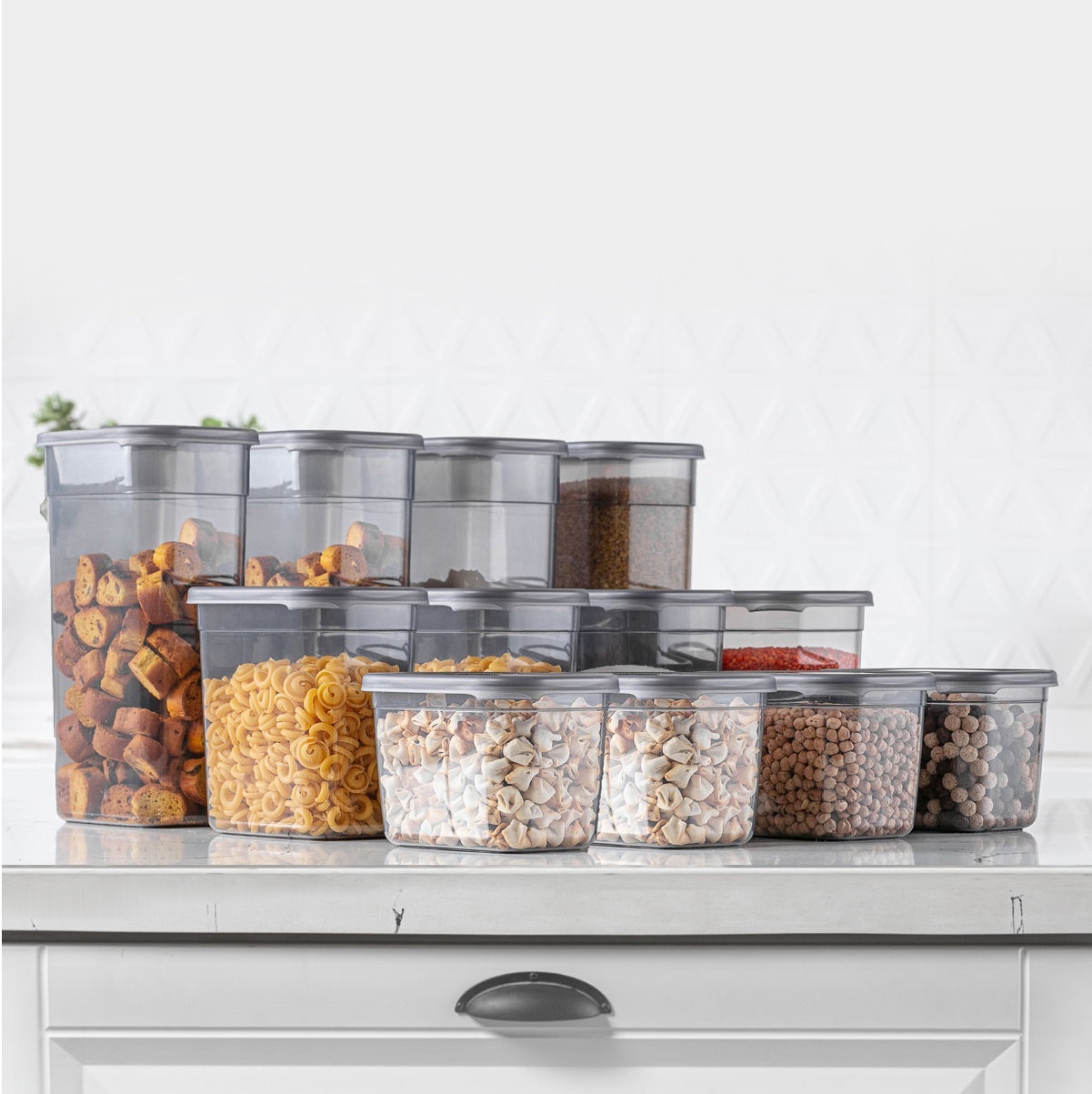 Set 12 recipiente alimentare , UnicUtil, Versatile Premium, Antracit