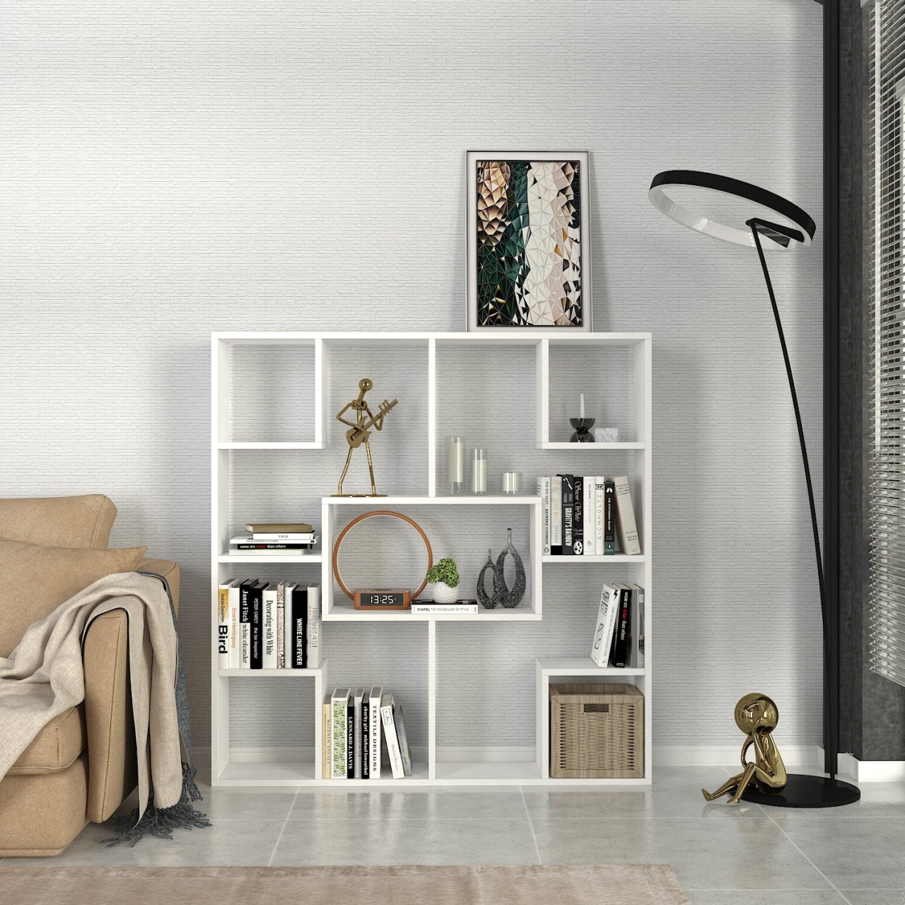 Biblioteca, Creative Structure, UnicUtil, 120 x 22 x 123.6 cm, Alb