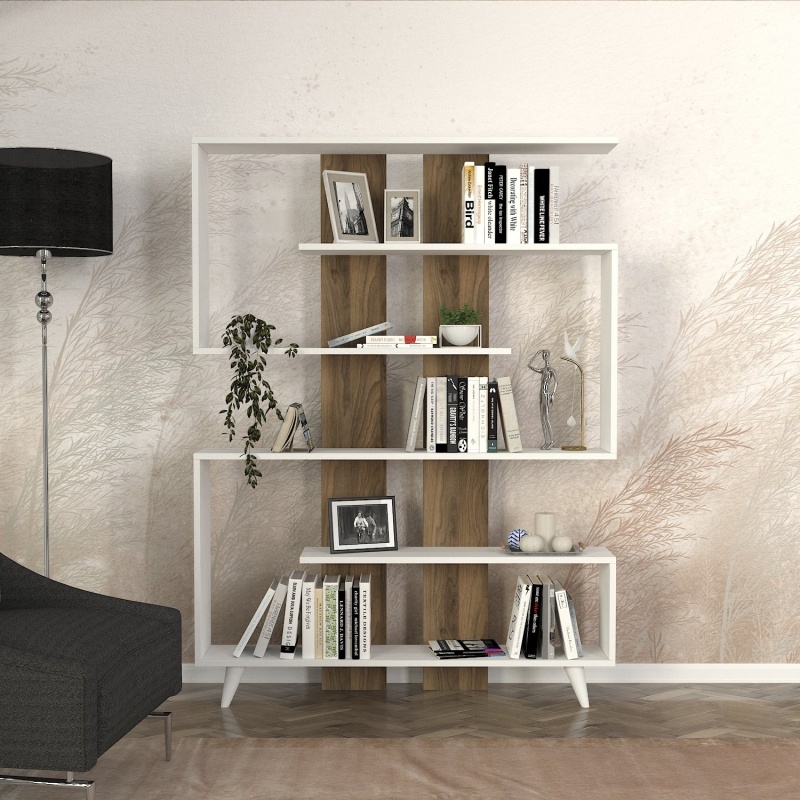 Bibliotecă, Rain Bookcase, UnicUtil, Alb-Maro