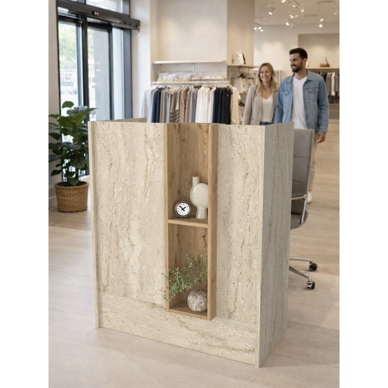 Birou recepție, Bonveno Front Desk, UnicUtil, Travertin-Bej