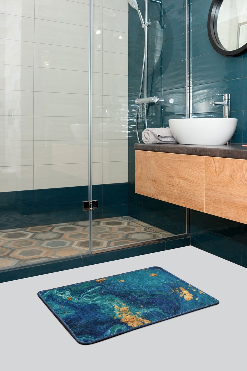 Covoras de baie, Sophisticated Texture, 40 x 60 cm, UnicUtil, Multicolor