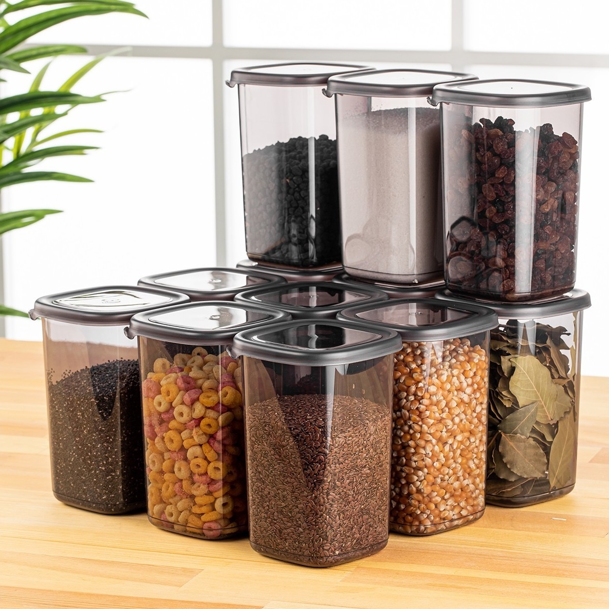 Set 12 recipiente alimentare , UnicUtil, Stylish Compact, Antracit
