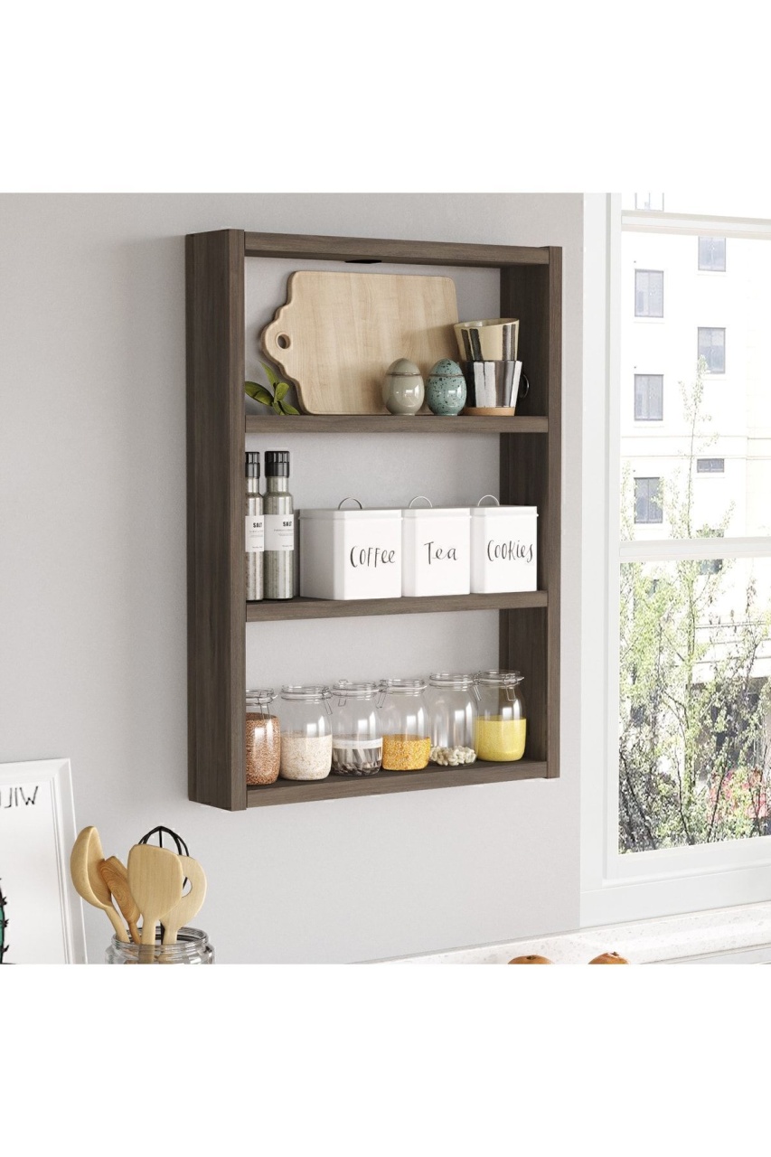 Set 3 rafturi de perete pentru bucătărie și baie, 43.2x9x60 cm, Cura, UnicUtil