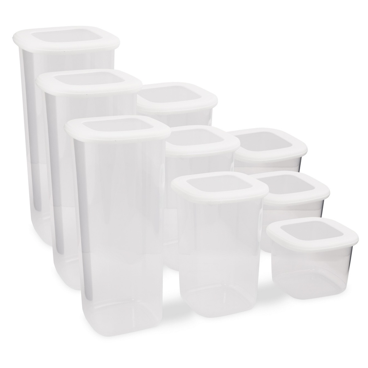 Set 9 recipiente alimentare , UnicUtil, Compact Stylish, Alb