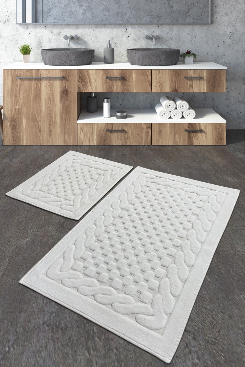 Set covorase baie 2 piese, Deluxe Soft, UnicUtil, Ecru