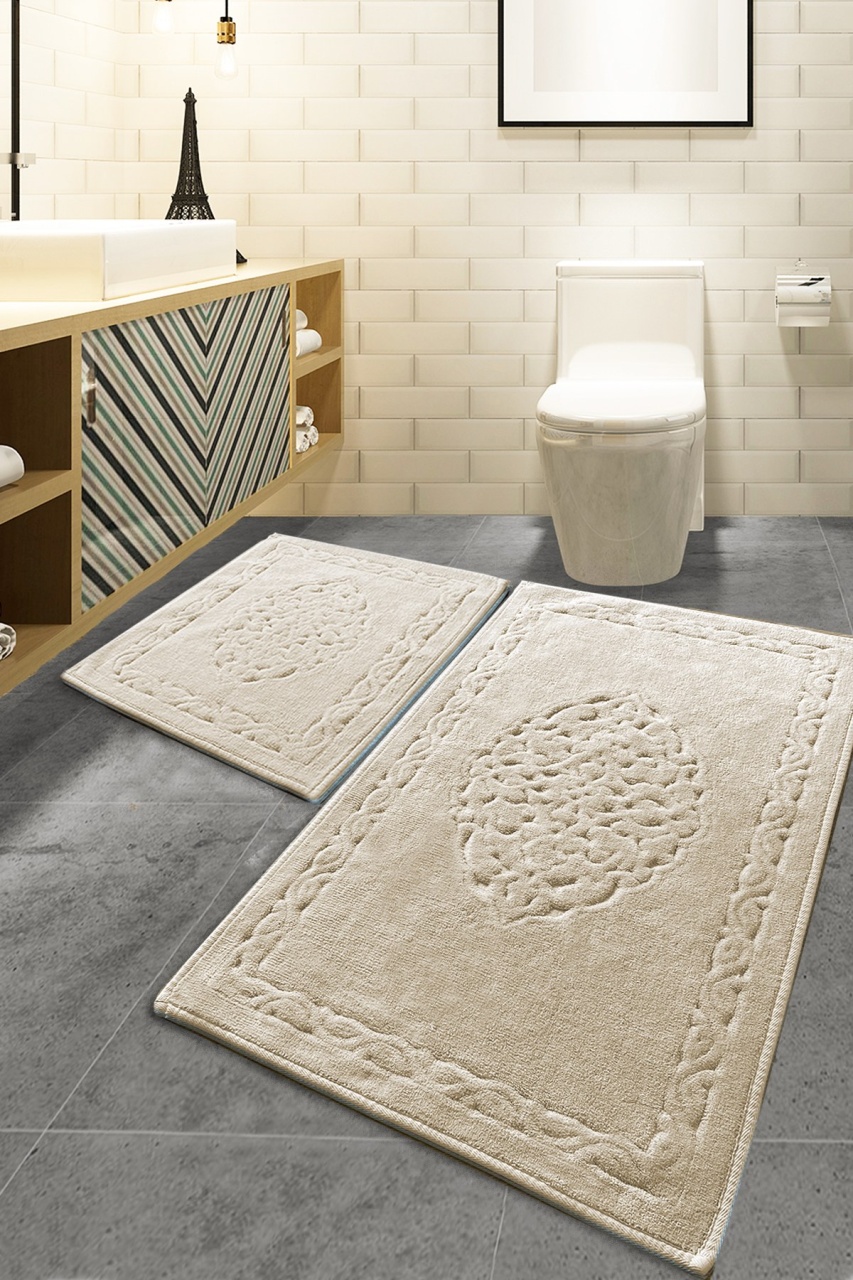 Set covorase baie 2 piese, Elegant Design, UnicUtil, Mink, Multicolor