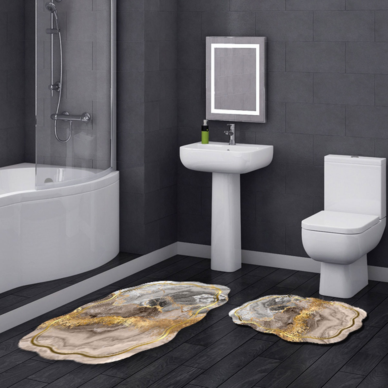 Set covorase baie 2 piese, Ultra Cozy, UnicUtil, Alb
