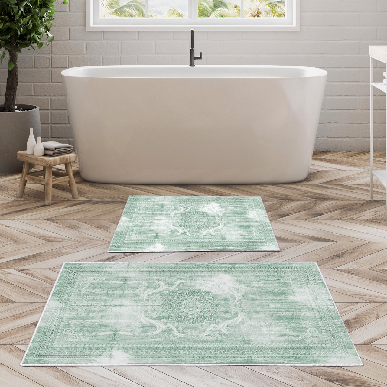 Set covorase baie 2 piese, Ultra Cozy, UnicUtil, Multicolor
