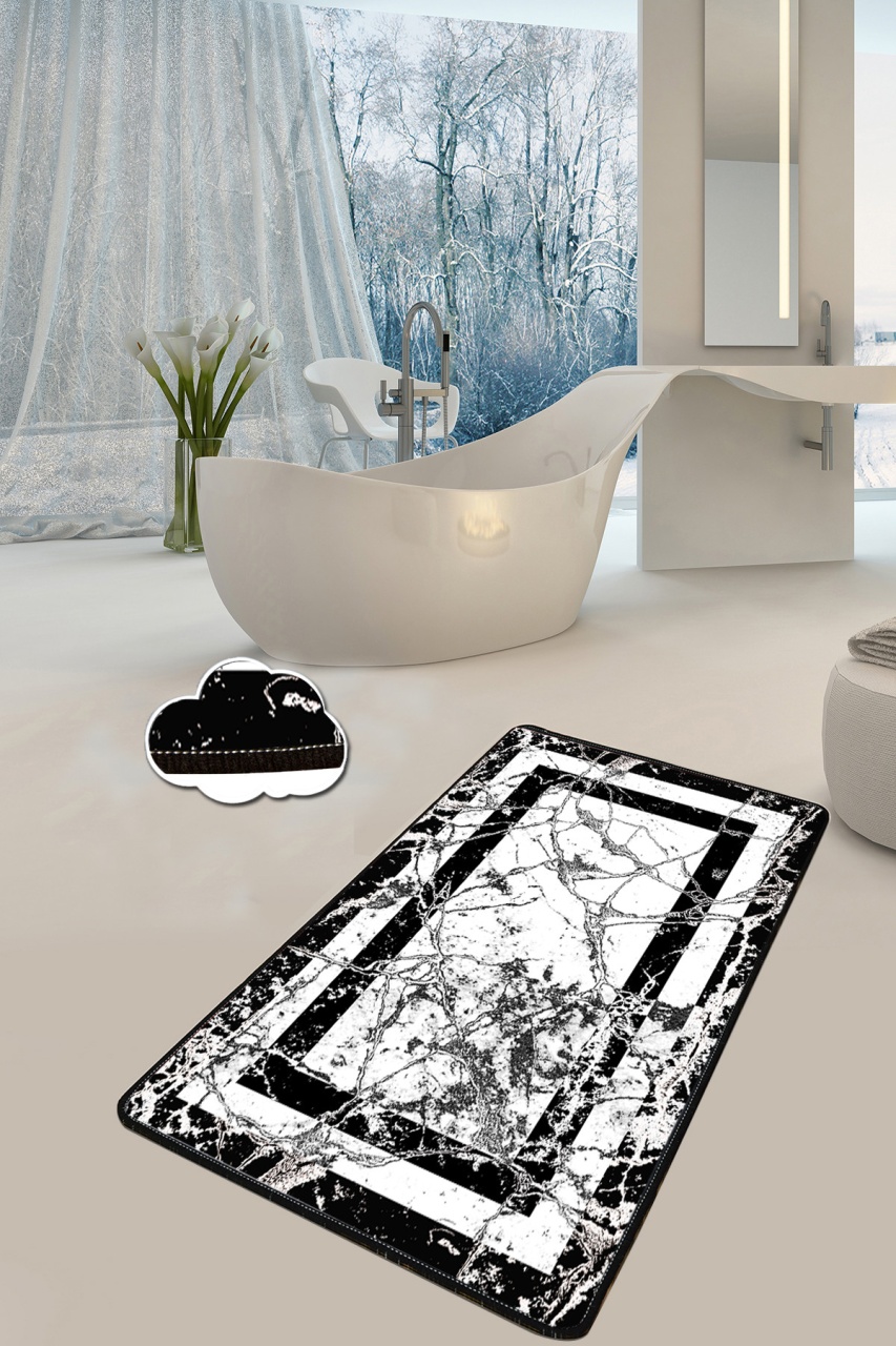 Covoras de baie, Deluxe Soft, 70 x 120 cm, UnicUtil, Negru