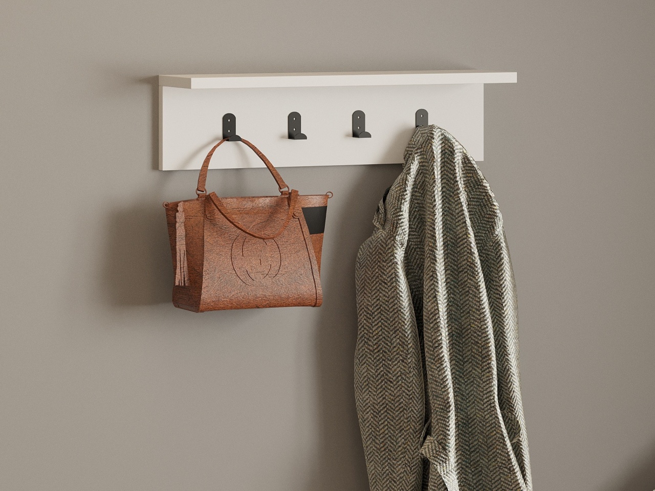 Cuier Elegant, Elegant Space, UnicUtil, 60 x 14 x 16 cm, Alb