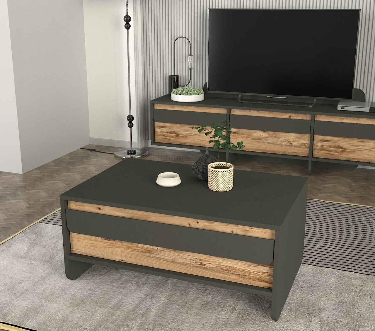 Masa de cafea, Bold Statement, UnicUtil, 90 x 60 x 40, Antracit-Bardolino