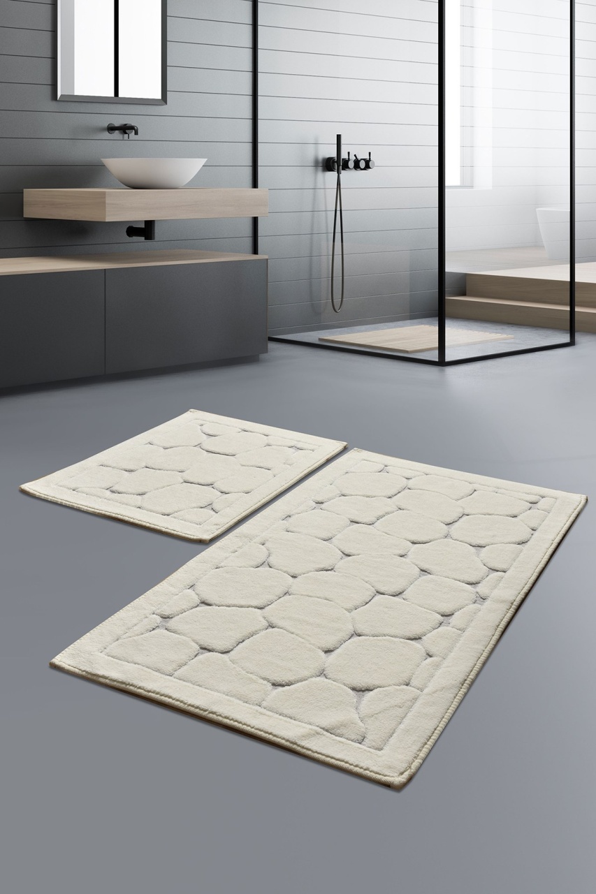 Set covorase baie 2 piese, Comfort Plush, UnicUtil, Ecru, Multicolor