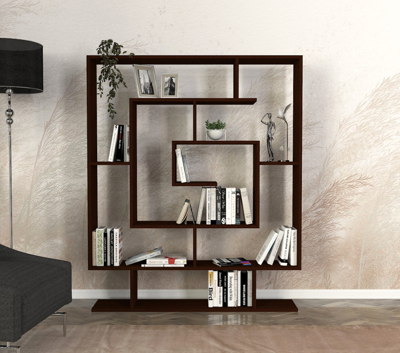 Biblioteca, Geo Labyrinth, UnicUtil, 124.8 x 22 x 149.4 cm, Wenge
