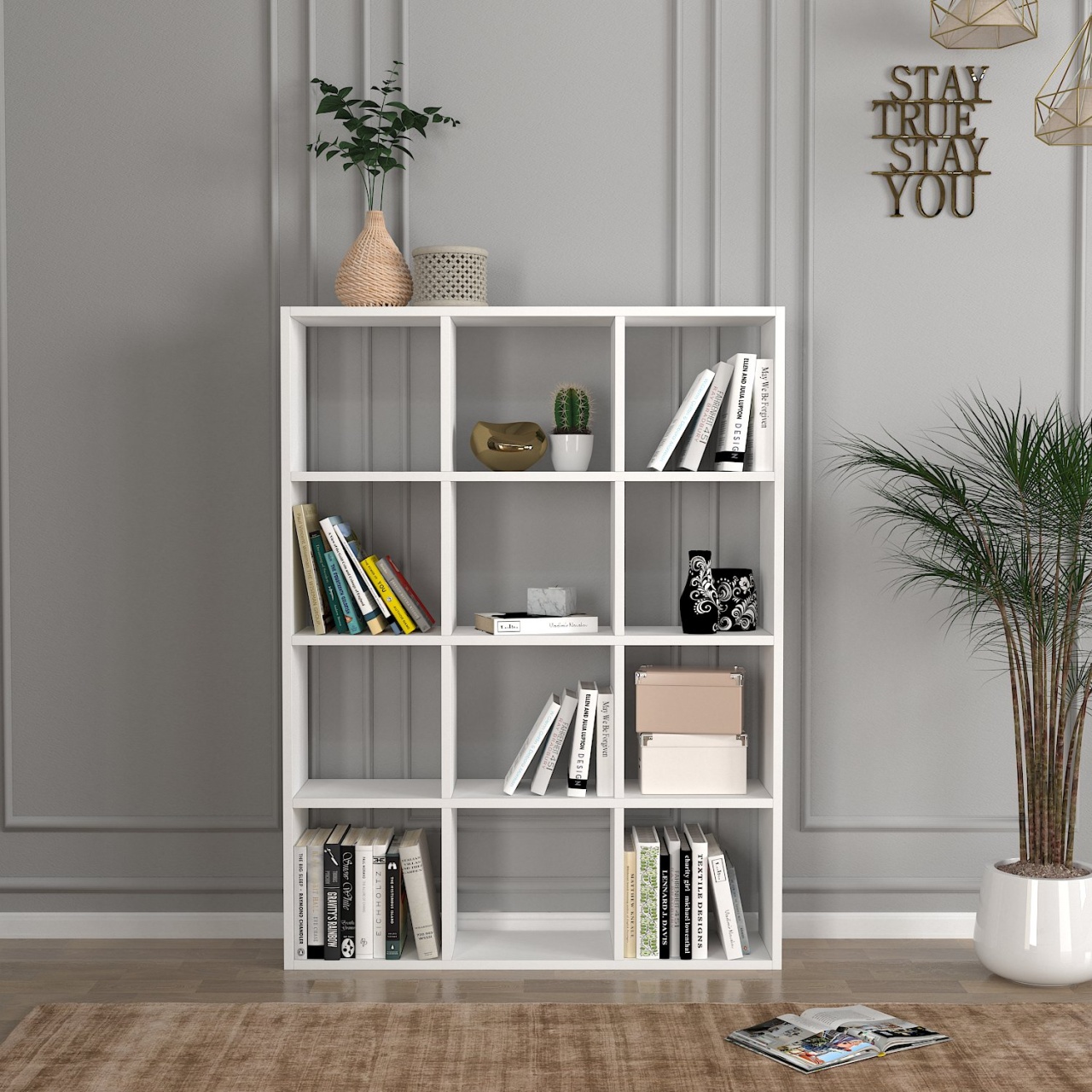 Biblioteca, Pure Harmony, UnicUtil, 93.6 x 22 x 124.2 cm, Alb