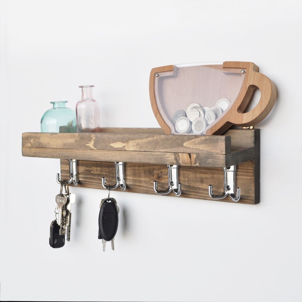 Cuier Elegant, Raft perete, Refined Build, UnicUtil, 40 x 11 x 11 cm, Nuc