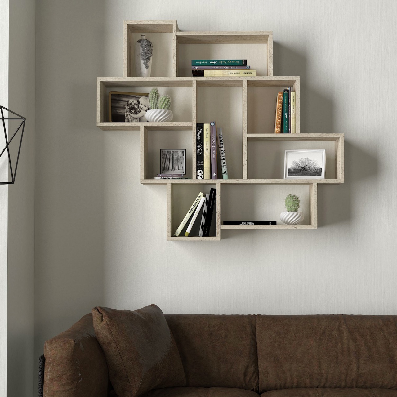 Etajera De Perete, Smart Display, UnicUtil, 115.5 x 14.5 x 103.5 cm, Crem
