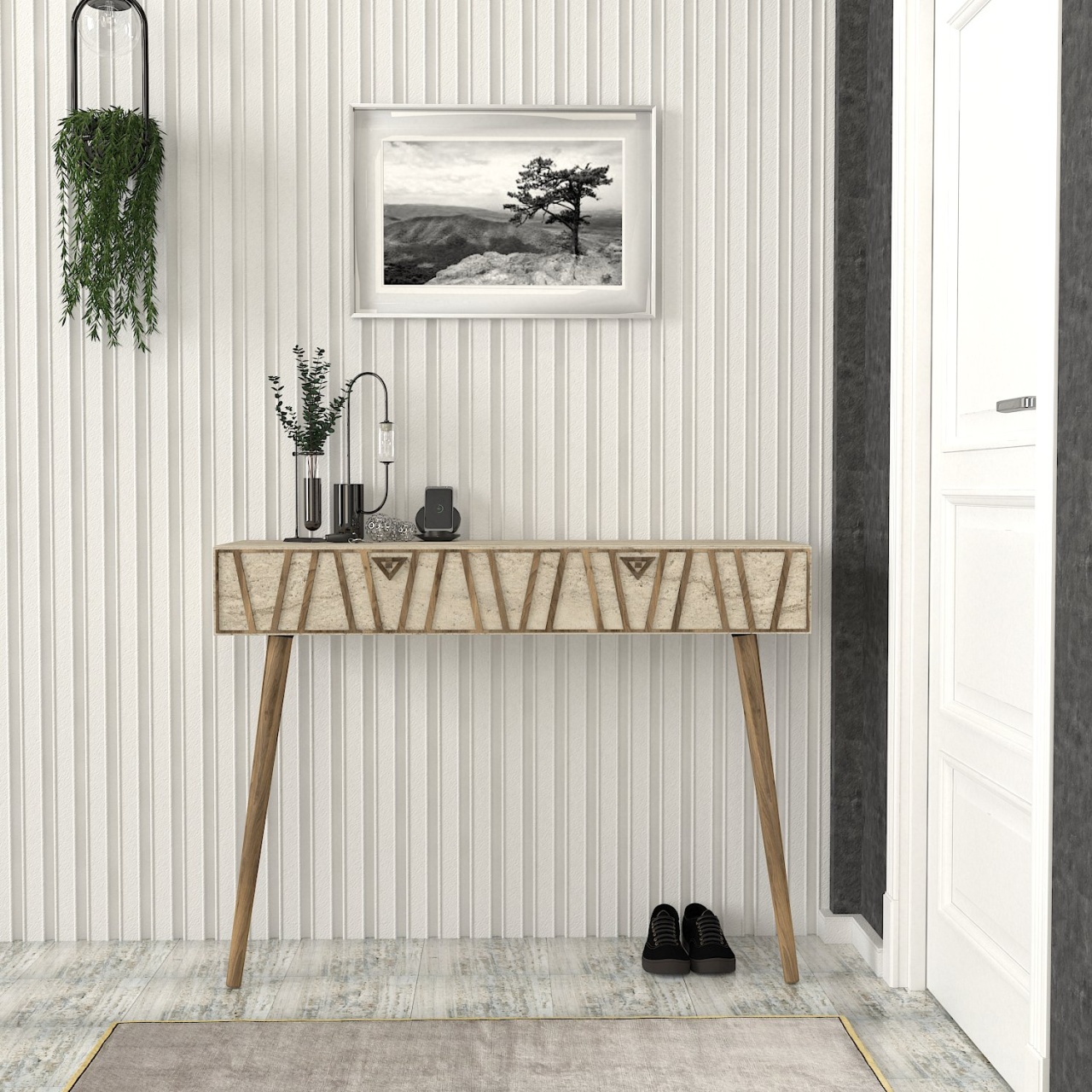 Masa Decor Hol, Geo Prism, UnicUtil, 120 x 35 x 89.3 cm, Crem