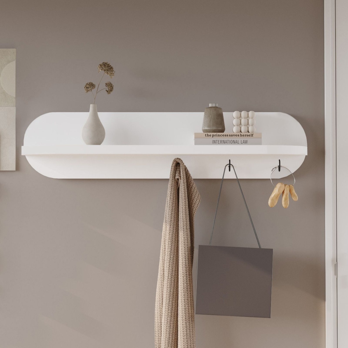 Raft de perete Alb 60x11x14 cm, PAL melaminat, Novion 2, UnicUtilY